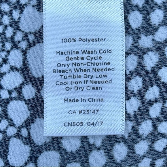 XL TALBOTS BLACK WHITE BLOUSE DOT PRINT LONG SLEEVE - Picture 10 of 10